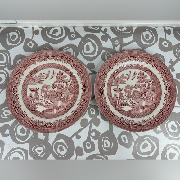 Set of 2 Royal Wessex Pink Willow Rosa 10” Dinner Plates Made in England - Picture 1 of 10